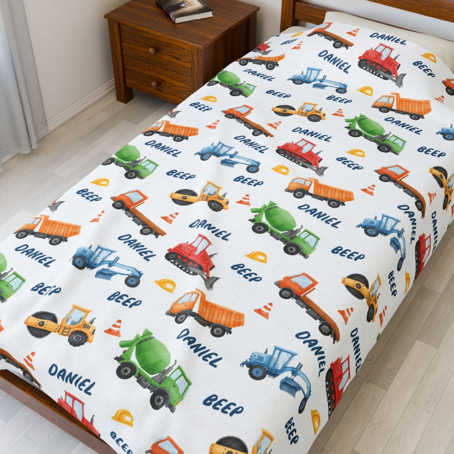 Construction Name Blanket for Baby Boys - 1818