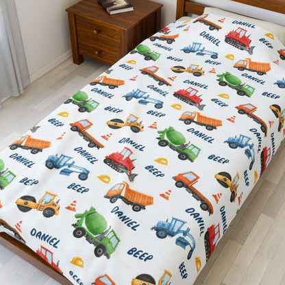 Construction Name Blanket for Baby Boys - 1818