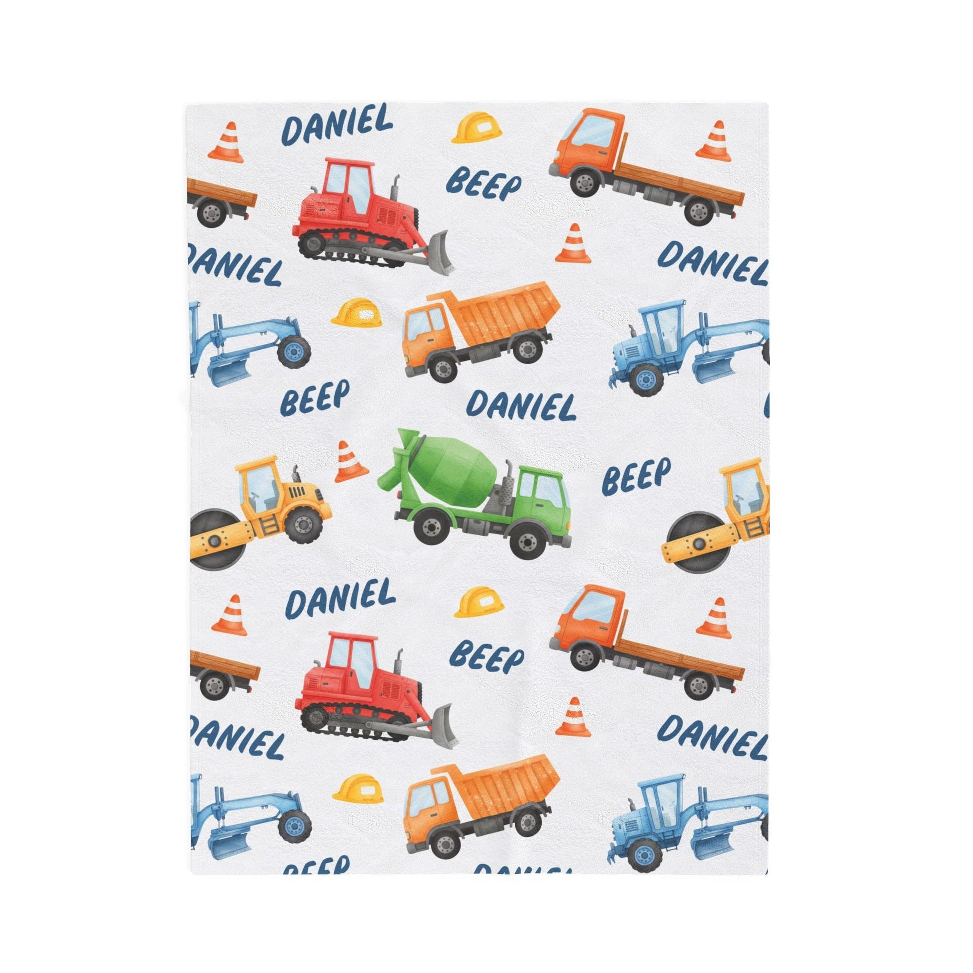 Construction Name Blanket for Baby Boys - 1818