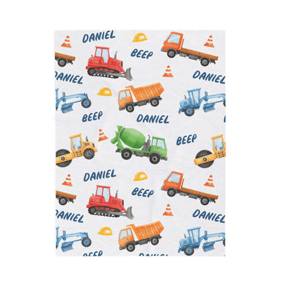 Construction Name Blanket for Baby Boys - 1818
