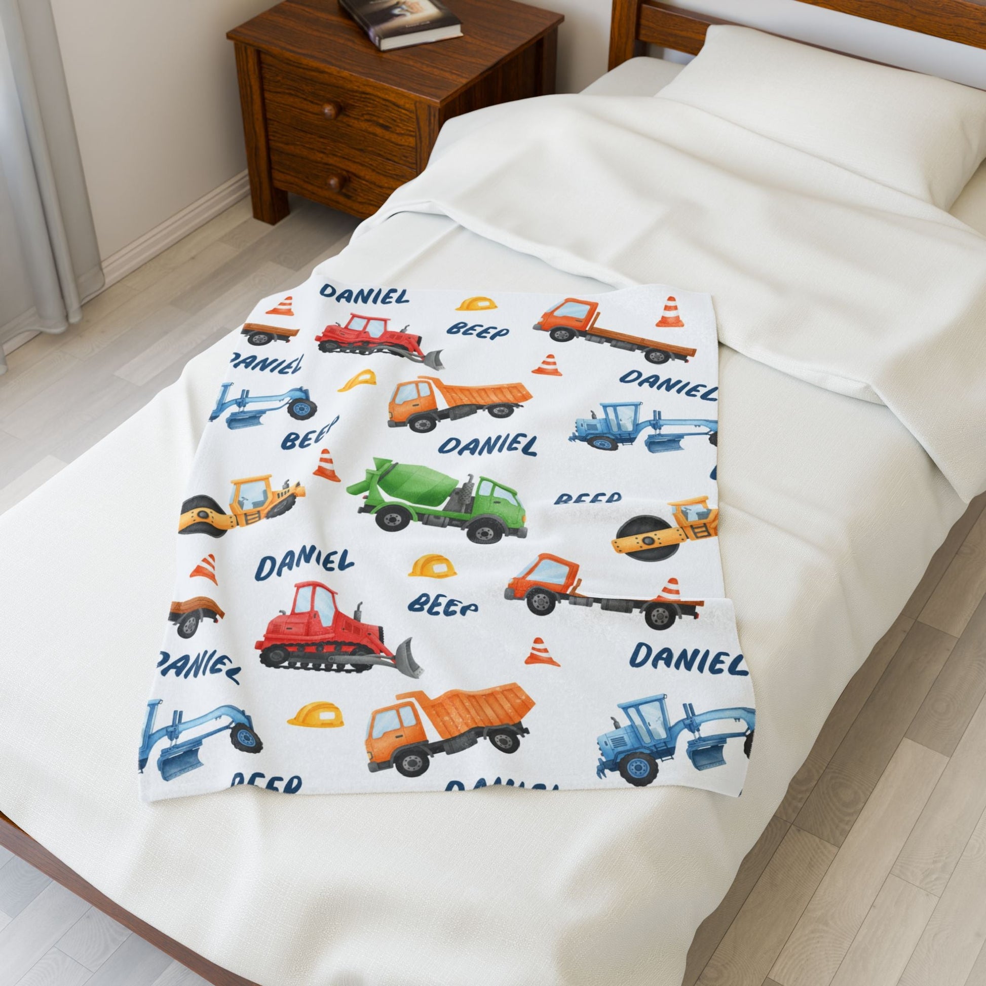 Construction Name Blanket for Baby Boys - 1818